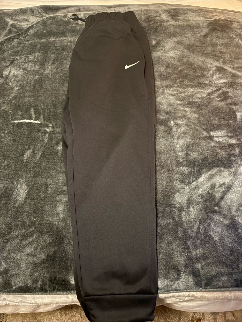 Nike Kids Black Joggers with White Swoosh